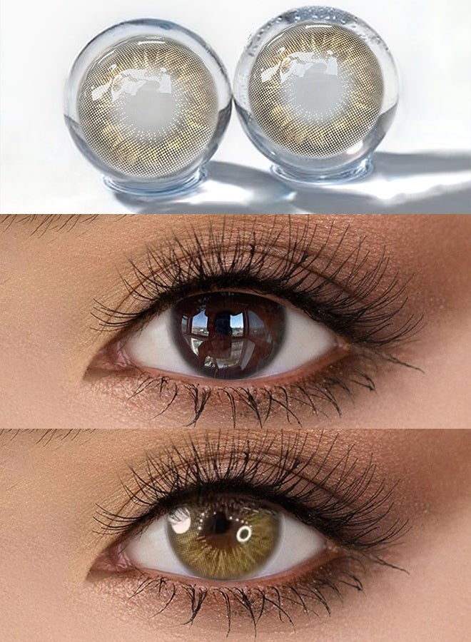 عيون غامضة ميستيك آيز عدسات لاصقة ملونة 6 أشهر، Sun‑kissed “Selena”  14.20 مم، عدسات تجميلية بمظهر طبيعي، عدسات أزياء للجنسين، مع علبة - Image 2