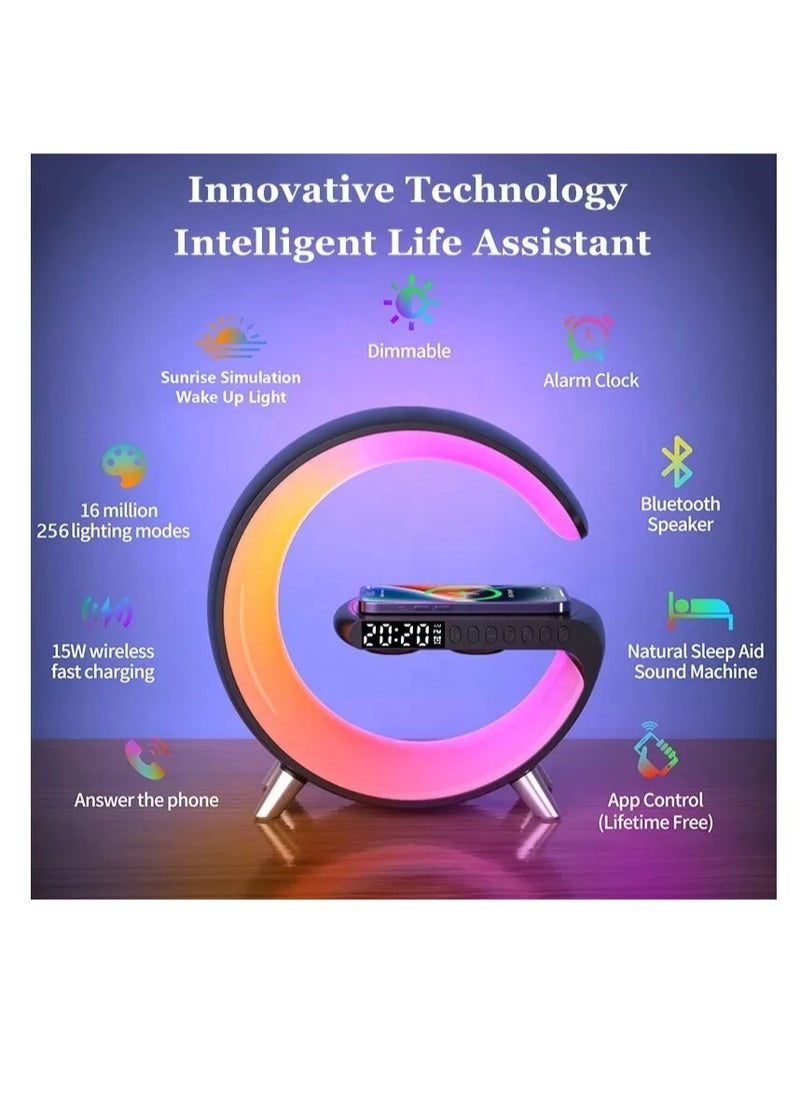 Generic - Smart Wake-Up Light Sunrise Alarm Clock For Bedrooms Dimmable Table Lamp With Fast Wireless Charger - Image 1