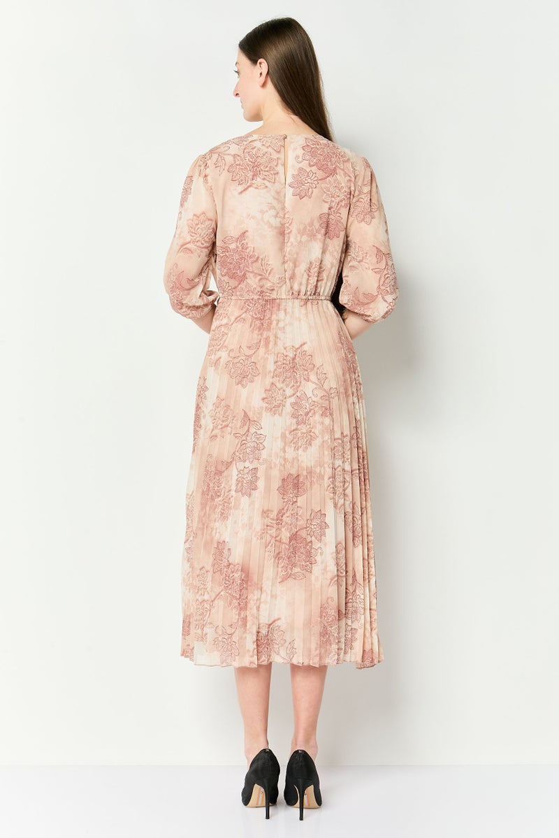 bebe Women Floral Print Midi Dress, Multicolor - Image 3