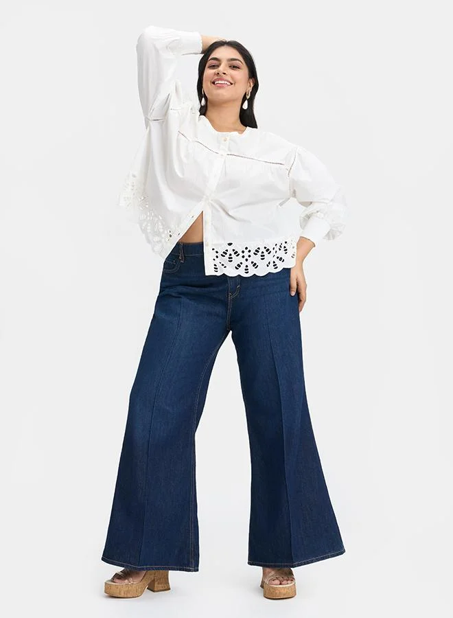 Virgio VIRGIO 100% Cotton Scallop Blouse