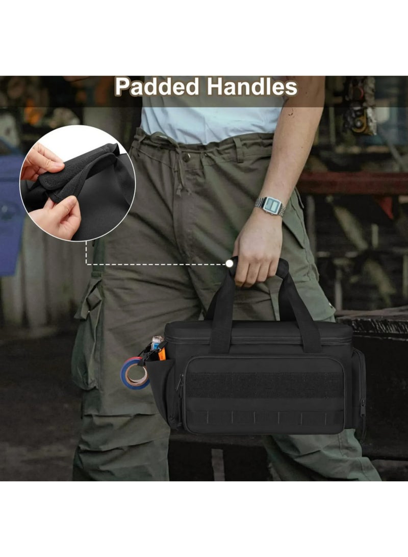 14Inch Heavy Duty Tactical Tool Bag with Non Slip Base Multipurpose Work Organizer for Handyman Carpenter Electrician Repairman Portable Tool Storage Bag with Anti Friction Bottom - Image 4