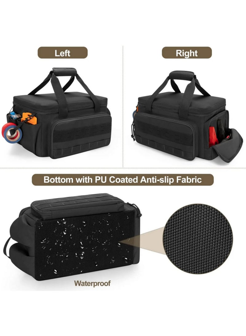 14Inch Heavy Duty Tactical Tool Bag with Non Slip Base Multipurpose Work Organizer for Handyman Carpenter Electrician Repairman Portable Tool Storage Bag with Anti Friction Bottom - Image 5