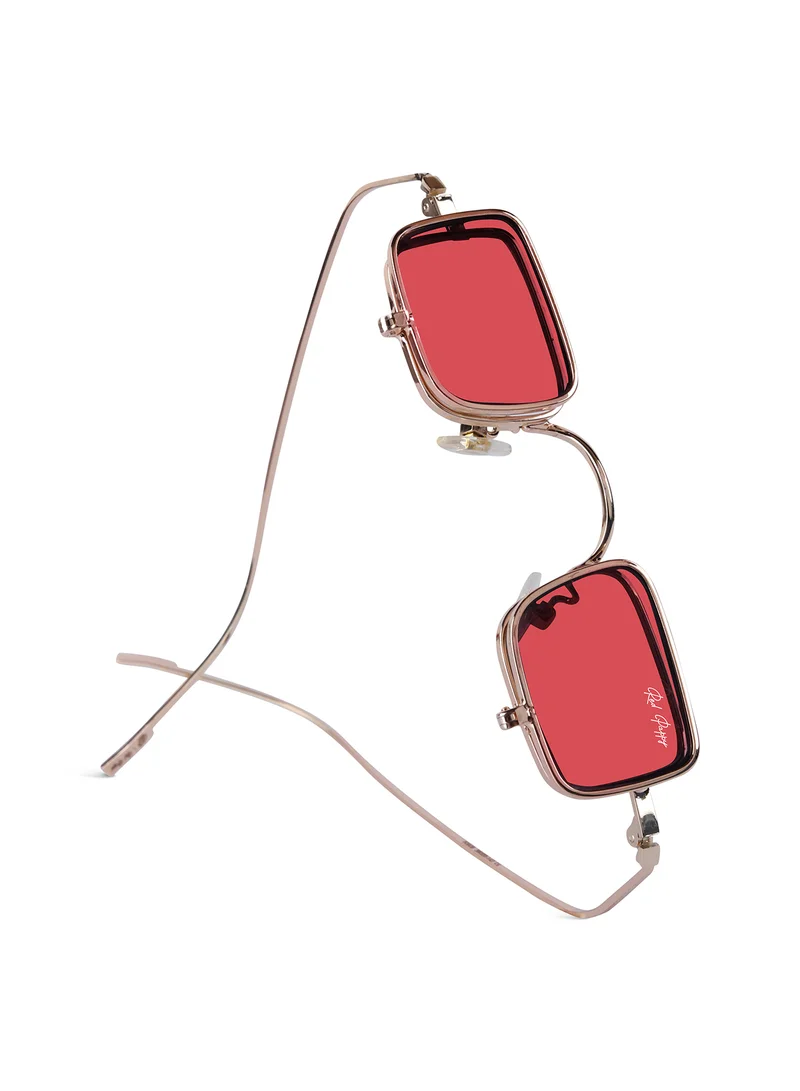 Woggles Red Pappy Optivex Red Rectangle Sunglasses