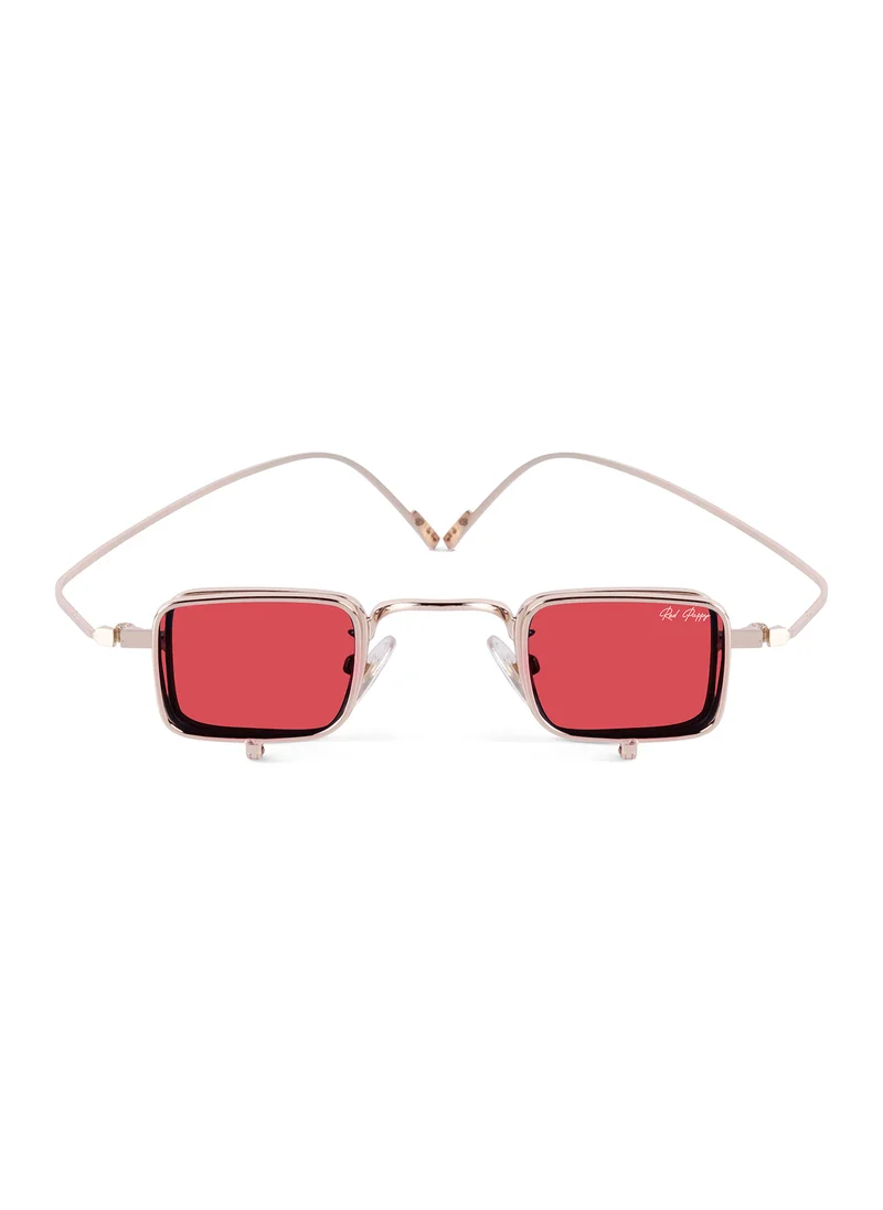 Woggles Red Pappy Optivex Red Rectangle Sunglasses