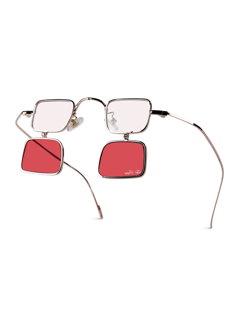 Woggles Red Pappy Optivex Red Rectangle Sunglasses