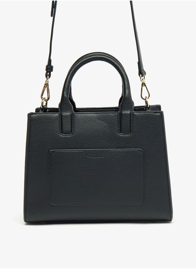 Le Confort Women Textured Tote Bag with Zip Closure and Handles  - Image 5