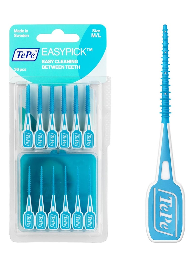 Tepe Floss Picks Dental Floss Picks Blue 36 Pack. - Image 1