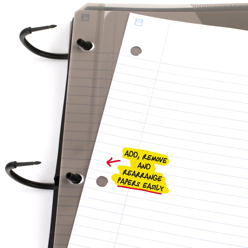 فايف ستار دفتر فليكس القابل لإعادة الملء بالإضافة إلى تطبيق الدراسة ورقة مسطرة للكلية 1 1 2 بوصة حلقات Techlock جيوب وعلامات تبويب وفواصل سعة 300 ورقة أرجواني 29324Ab6 - Image 4