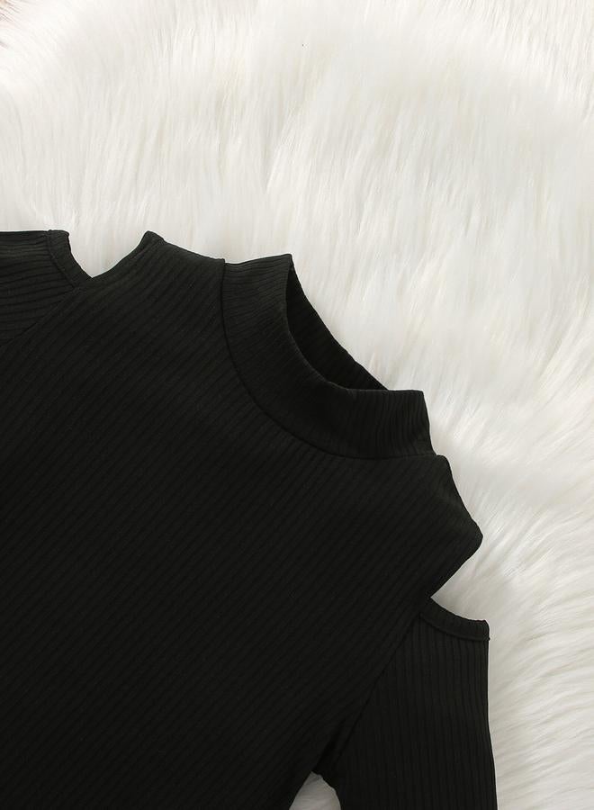 Take Two Solid Cold Shoulder Top with Joggers Set - Image 4