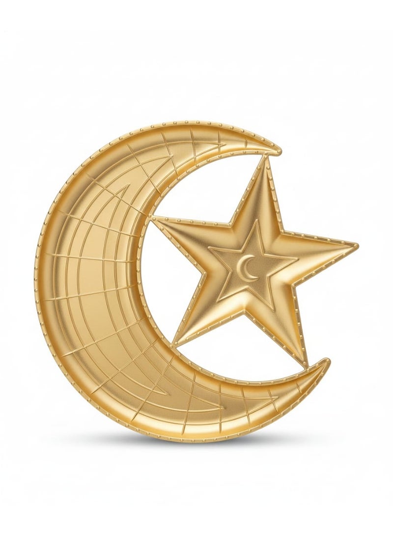 Plastic Serving Dish With A Crescent & Star Design Golden - Image 4