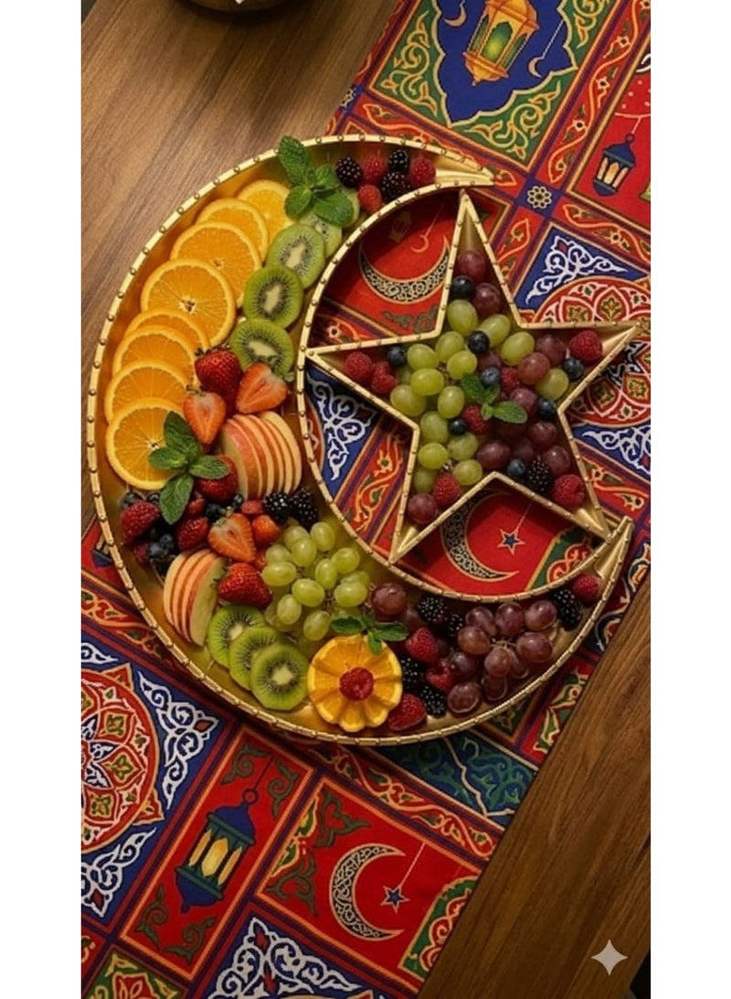 Plastic Serving Dish With A Crescent & Star Design Golden - Image 5