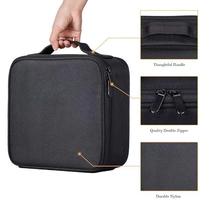 MEBISO Professional Travel Makeup Bag for Women  Large Portable Cosmetic Case with Adjustable Dividers  Brush Organizer  Black - Image 4