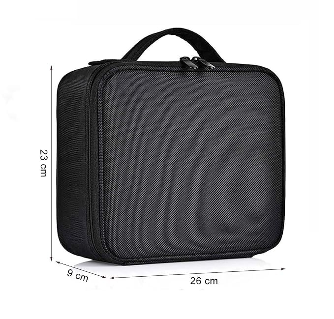 MEBISO Professional Travel Makeup Bag for Women  Large Portable Cosmetic Case with Adjustable Dividers  Brush Organizer  Black - Image 2