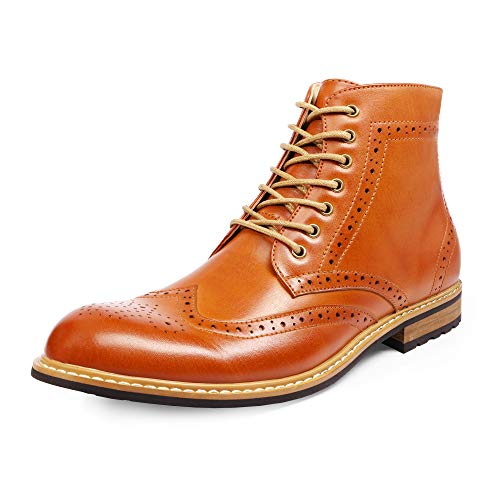 Bruno Marc Men's Dress Ankle Motorcycle Boots,Size 11,Brown,BERGEN-01 - Image 1