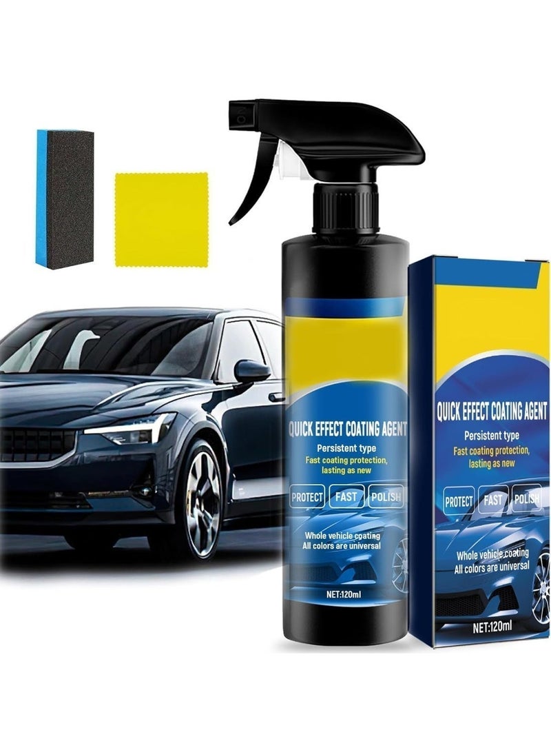 بخاخ طلاء السيارة ذو التأثير السريع 120 مل، حماية فورية للطلاء وطلاء عالي اللمعان، لمعان كاره للماء، مقاوم للخدش، عالمي لجميع ألوان السيارة - Image 1