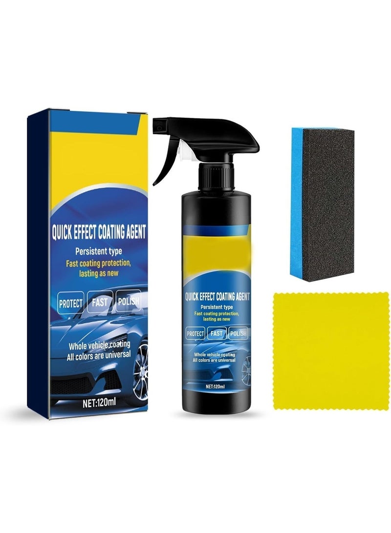 بخاخ طلاء السيارة ذو التأثير السريع 120 مل، حماية فورية للطلاء وطلاء عالي اللمعان، لمعان كاره للماء، مقاوم للخدش، عالمي لجميع ألوان السيارة - Image 2