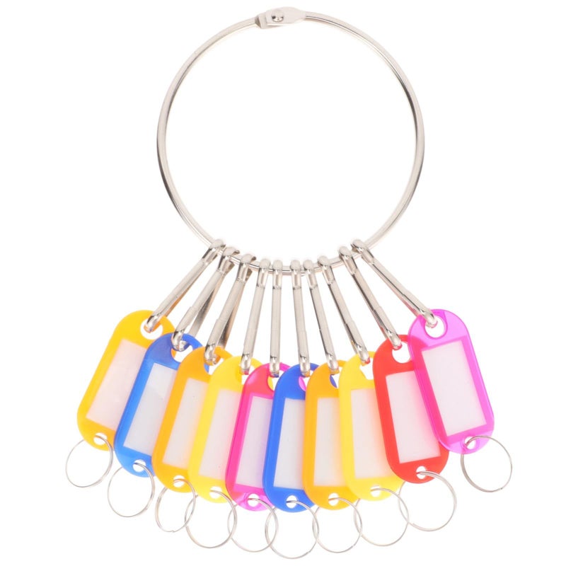 Multi Functional Stainless Steel Key Tags With Colored Labels For Luggage Pet ID Key Organization Lightweight Compact Reusable Home Office Travel - Image 2