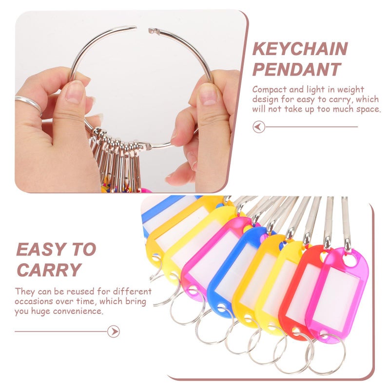 Multi Functional Stainless Steel Key Tags With Colored Labels For Luggage Pet ID Key Organization Lightweight Compact Reusable Home Office Travel - Image 3