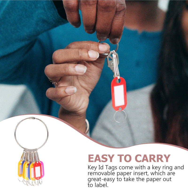 Multi Functional Stainless Steel Key Tags With Colored Labels For Luggage Pet ID Key Organization Lightweight Compact Reusable Home Office Travel - Image 4
