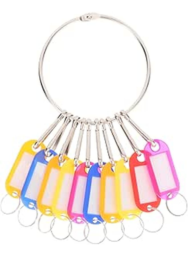 Multi Functional Stainless Steel Key Tags With Colored Labels For Luggage Pet ID Key Organization Lightweight Compact Reusable Home Office Travel - Image 1