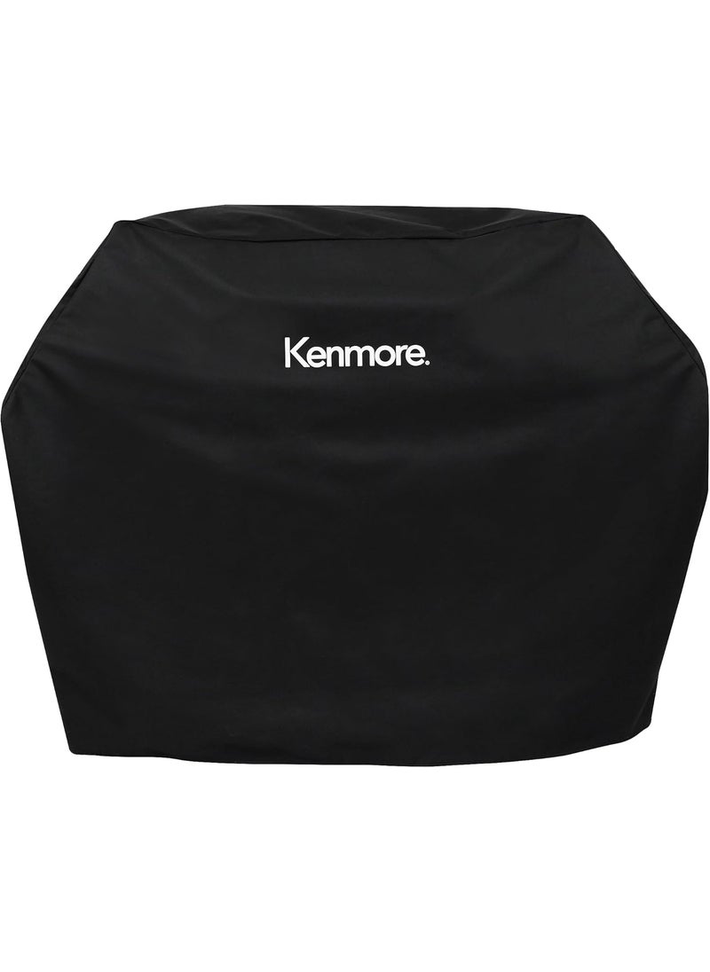 Kenmore Kenmore 56Inch HeavyDuty Grill Cover for Outdoor BBQ Propane Gas Grills WeatherResistant UV and FadeResistant Universal Fit Cover for 4Burner Gas Grills Black  - Image 1