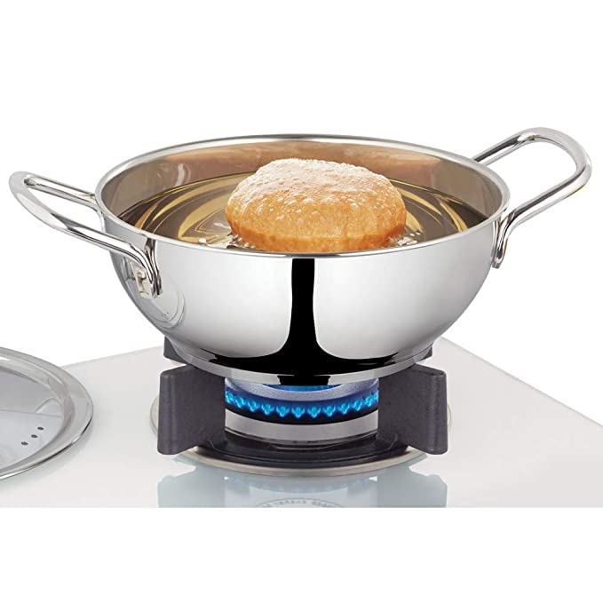 Ajay's Shoppe Ajays Shoppe Premium Stainless Steel Induction Base Heavy Gauge Kadhai 5 Liter  - Image 4