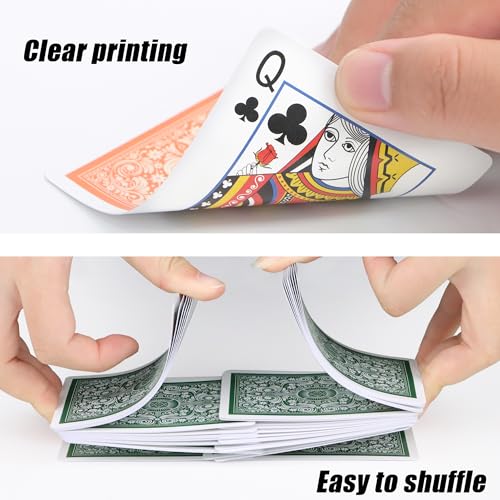 Timenued Playing Cards 2 Pack,Deck of Cards,Fun Cards Game for Adults,Poker Cards Professional,Standard Playing Cards Set,Suitable for Game Night,Various Party Games (Green/Orange) - Image 3