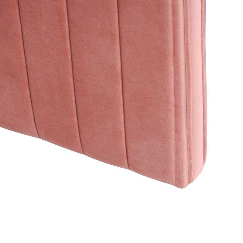 Spatial Order Modern Channel Tufted Velvet Ottoman | Spatial Order Home DÃ©cor | Ottoman for Living Room & Bedroom - Blush Pink - Image 4