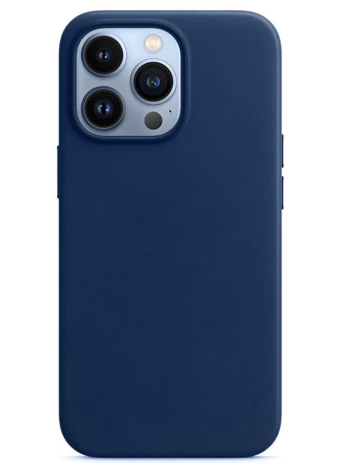 CATANES iPhone 13 Pro Max Case Premium Leather Case with MagSafe Wireless Charging Compatible Ultra Slim Shockproof Cover Blue - Image 3