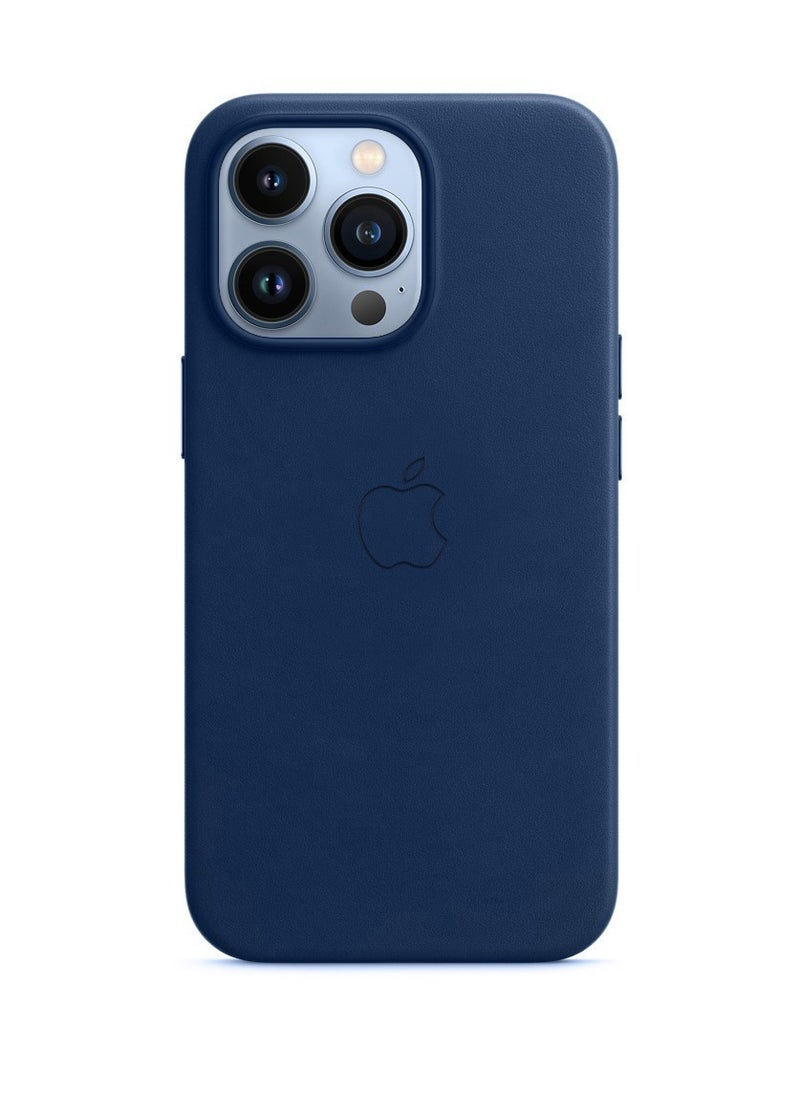 CATANES - iPhone 13 Pro Max Case Premium Leather Case with MagSafe Wireless Charging Compatible Ultra Slim Shockproof Cover Blue - Image 1