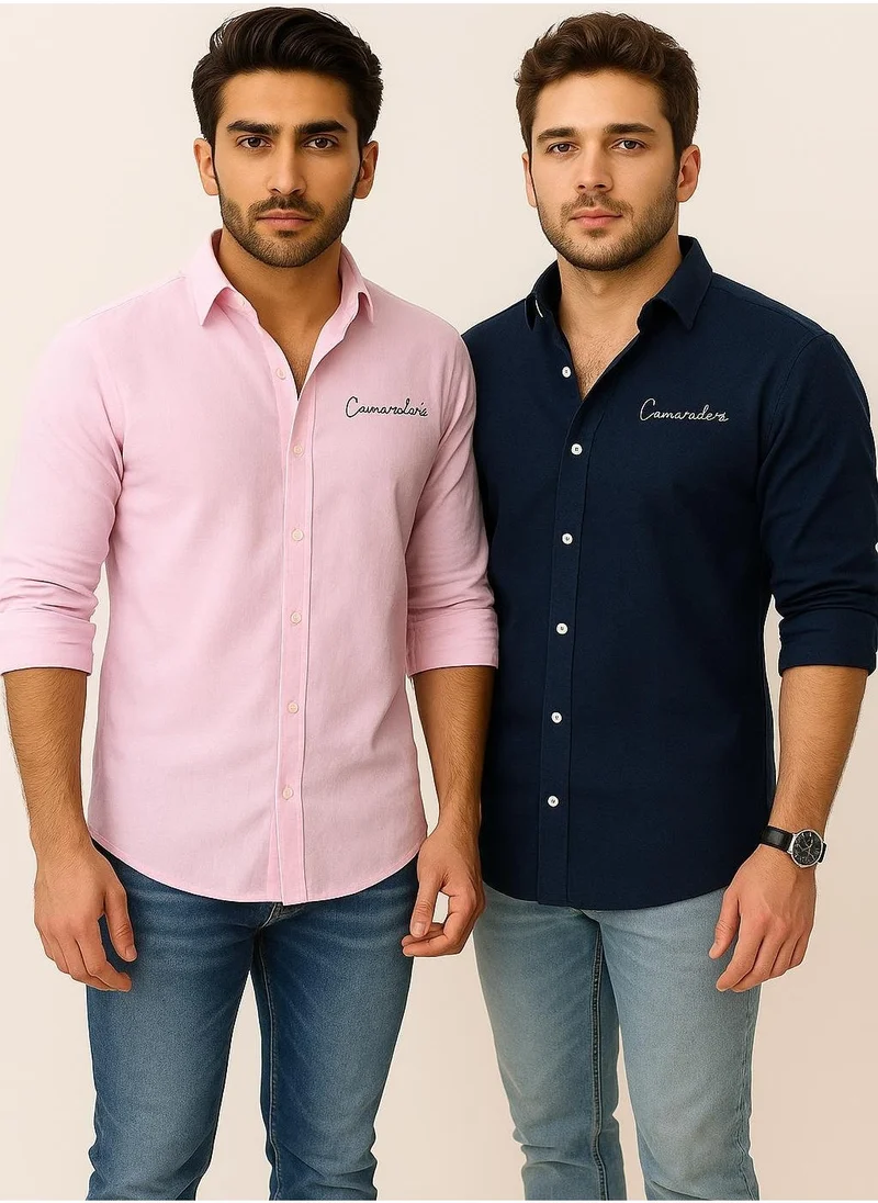 ثوجفيت قميص كتان نقي فاخر وردي