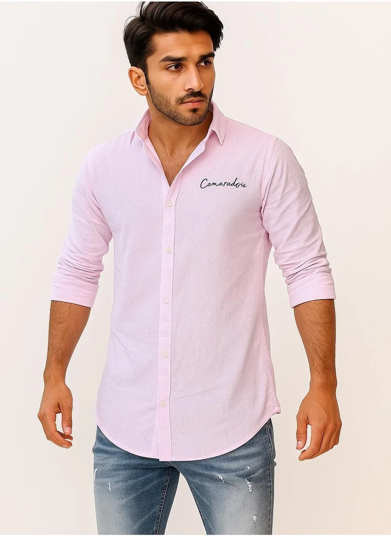 ثوجفيت قميص كتان نقي فاخر وردي