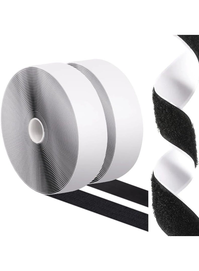 Velcro Tape Adhesive Tape Roll | 1 Inch x 2 Meter Nylon Double Sided Tape | Strong Self-Adhesive Fabric tape for Home, Office, Crafting, Indoor & Outdoor Use - Image 1