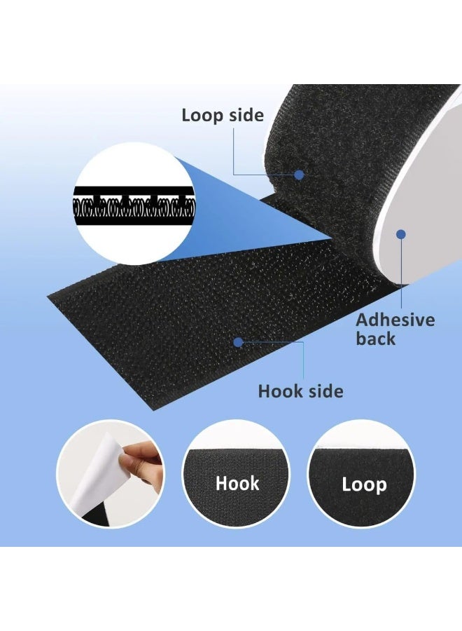 Velcro Tape Adhesive Tape Roll | 1 Inch x 2 Meter Nylon Double Sided Tape | Strong Self-Adhesive Fabric tape for Home, Office, Crafting, Indoor & Outdoor Use - Image 2