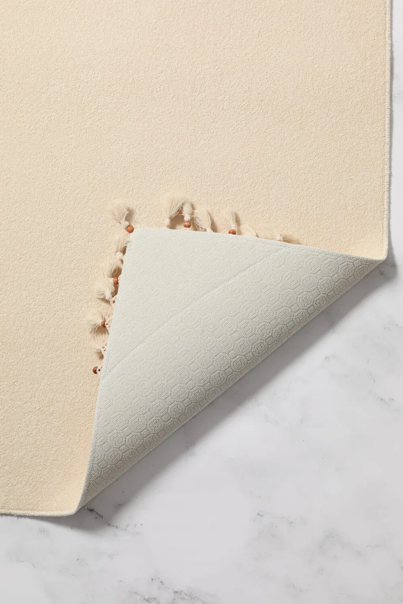 فافورا Egebella Lacy Luxury Anti-Slip Base 2-Piece Bath Mat Set - Beige