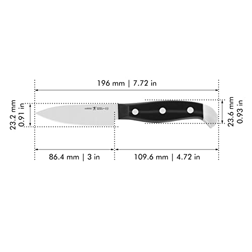 HENCKELS Statement Razor-Sharp 3-inch Compact Chef Knife, German Engineered Informed by 100+ Years of Mastery, Black/Stainless Steel - Image 3