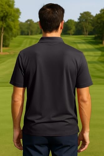 Opna Mens Dry-Fit Golf Polo Shirts,Black,3X-Large - Image 3
