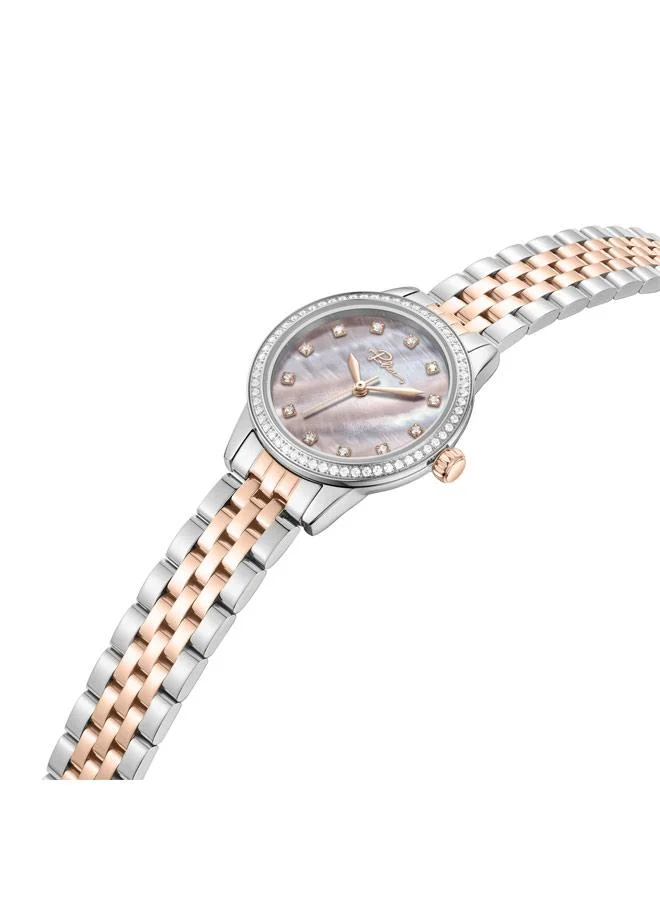 بوليس Jeita Pink Dial Stainless Steel Bracelet Analog Watch for Women, 30mm