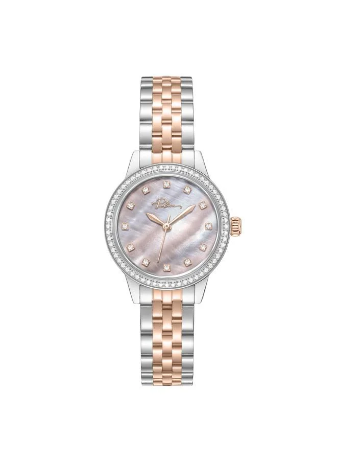 بوليس Jeita Pink Dial Stainless Steel Bracelet Analog Watch for Women, 30mm