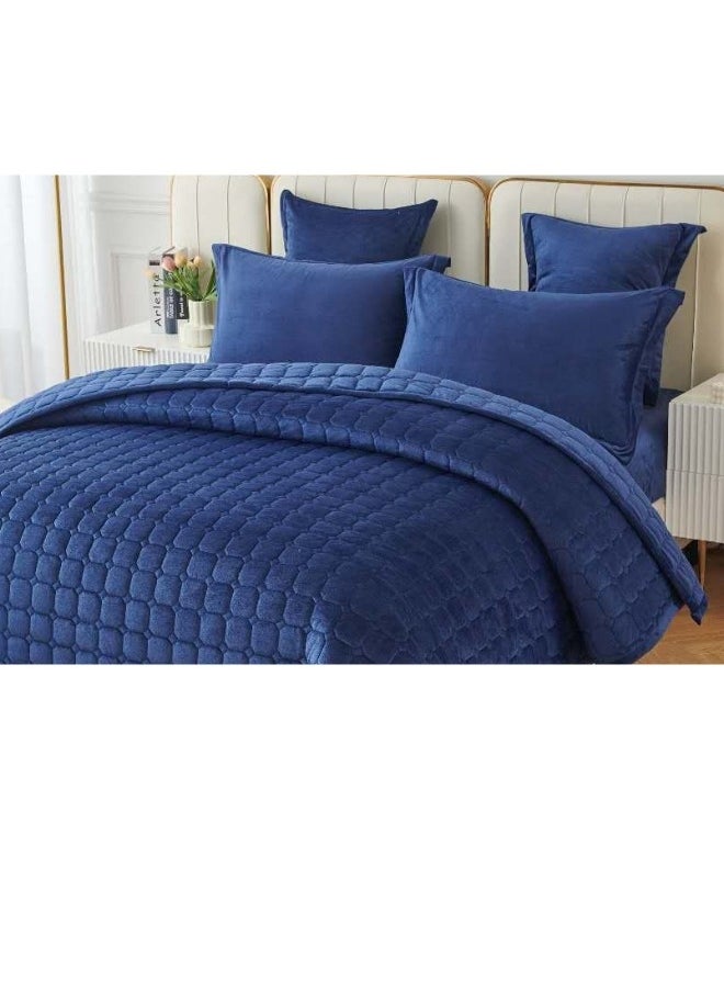 سمارت هوم طقم لحاف مضغوط مفرش مكون من 6 قطع , لحاف 6 قطع , مخمل 100% طقم سرير مقاس250 في 230 سم  - Image 2