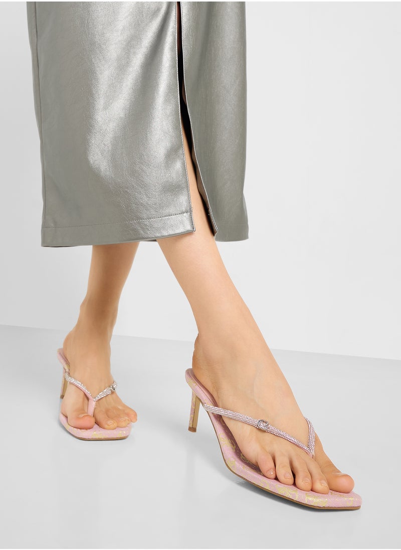 GUESS Single Strap Mid Heel  Sandals  - Image 5