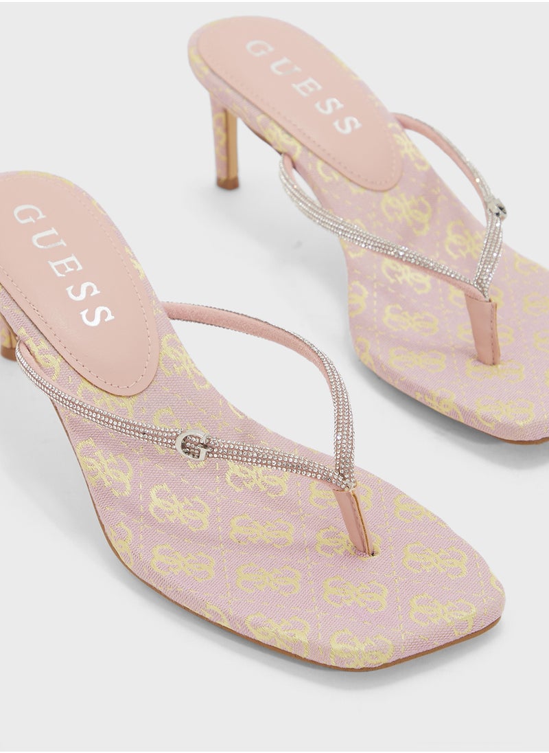 GUESS Single Strap Mid Heel  Sandals  - Image 4