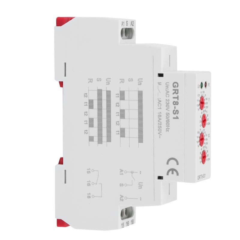 GEYA Cycle Timer Relay: 35mm DIN Rail Mountable, Separate Delay ON/OFF Settings, Super Wide 0.1s-100days Range - LED Status Indicators, Mode Switchable for Electric Circuit Control - Image 5