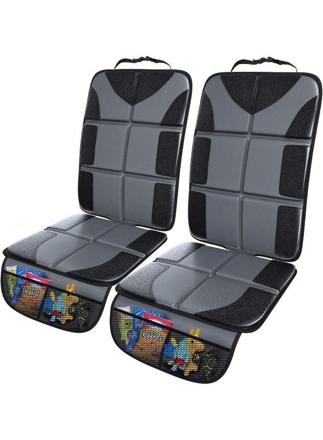 Gimars Car Seat Protector for Child Car Seat, 2 Pack XL 5-Layer Thickest EPE Waterproof seat Protectors with 600D Fabric, Nonslip Backing, Storage Pockets for SUV, Sedan, Truck, Leather Seats(Gray) - Image 1