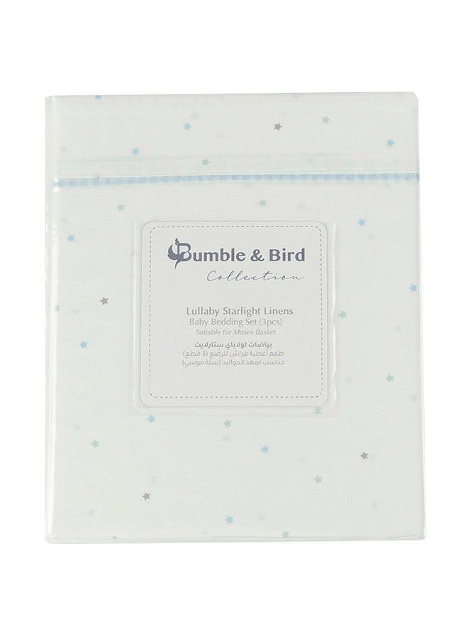Bumble & Bird Bumble & Bird - Lullaby Starlight Baby Bedding Set For Moses Basket - 3pcs - Blue  - Image 4