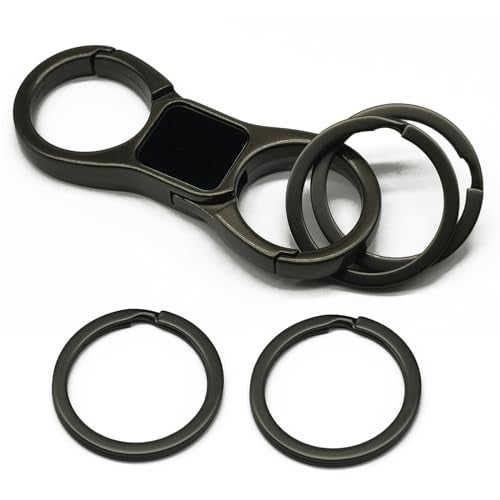 Lancher Key Chain Double Key Clip Quick Release 2 Extra Key Rings and Gift Box Car Keychain for Man and WomenBlack - Image 1