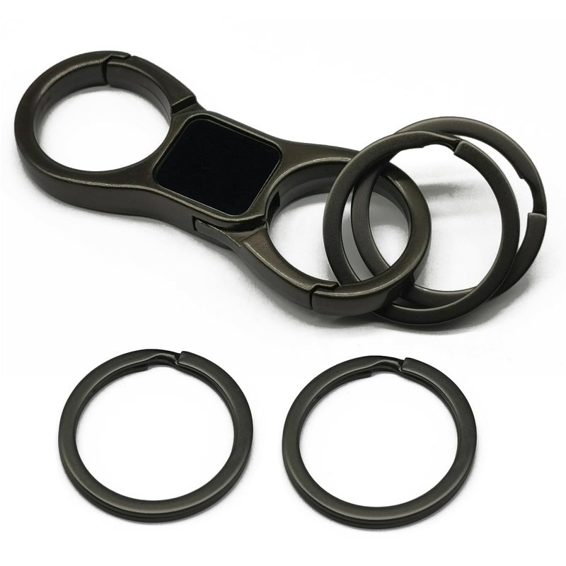 Lancher Key Chain Double Key Clip Quick Release 2 Extra Key Rings and Gift Box Car Keychain for Man and WomenBlack - Image 3