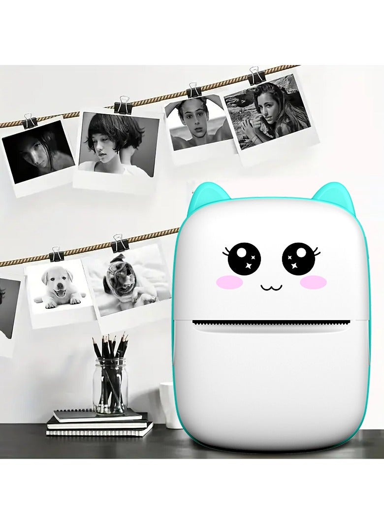 Portable Printer, Mini Pocket Wireless Bluetooth Thermal Printers with 1 Rolls Printing Paper for Android iOS Smartphone, BT Inkless Printing Gift for Label Receipt Photo Notes Study Home Office, Blue - Image 4