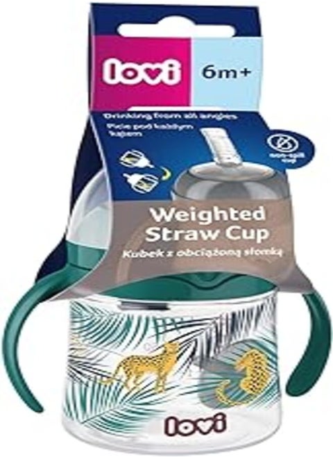 LOVI Feeding cup with weighted straw 150ml Jungle Vibes