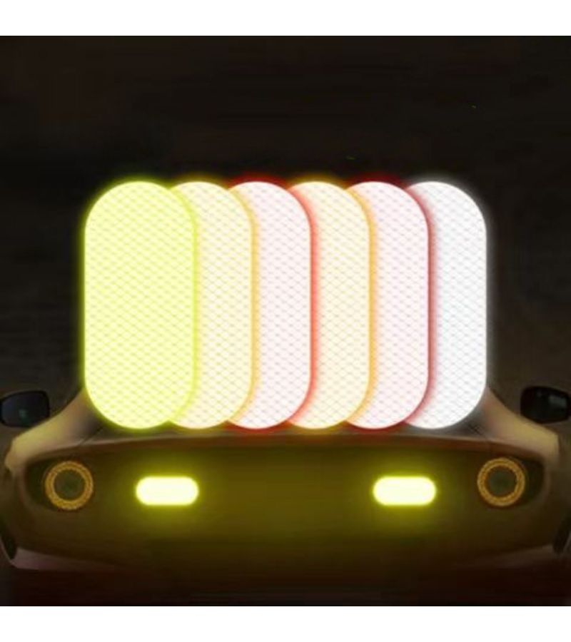Fluorescent Green Reflective Stickers 8Pcs Self Adhesive Safety Stripes For Cars Trucks Bikes - Image 1
